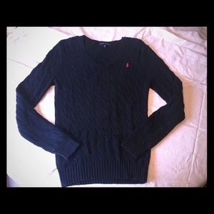 Ralph Lauren cable knit sweater.